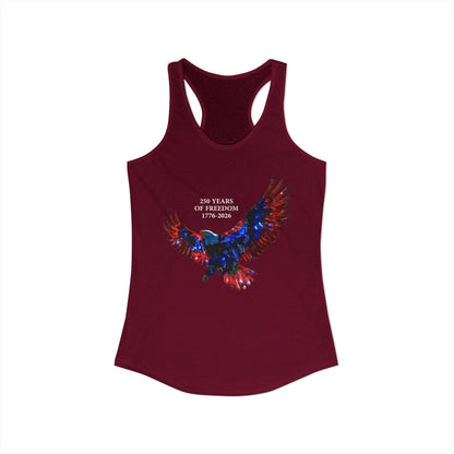 250 Years of Freeday 1776-2026 Independence Day USA Women's Ideal Racerback Tank