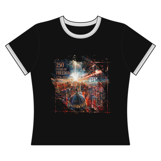 250 Years of Freedom 1776-2026 Independence Day Women's Ringer Tee
