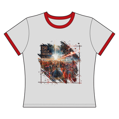 250 Years of Freedom 1776-2026 Independence Day Women's Ringer Tee