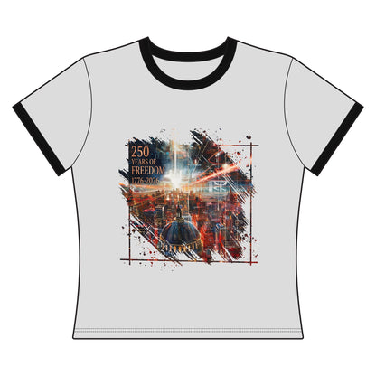 250 Years of Freedom 1776-2026 Independence Day Women's Ringer Tee
