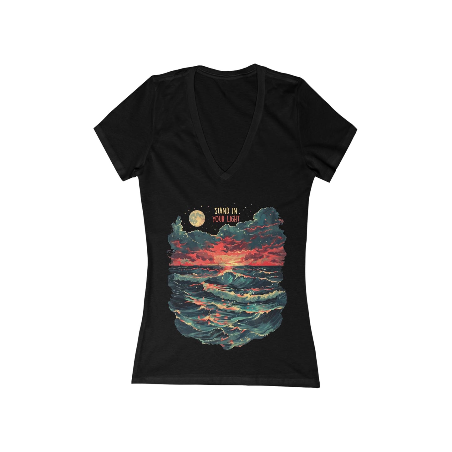 Stand In Your Light Women's Deep V-neck Tee