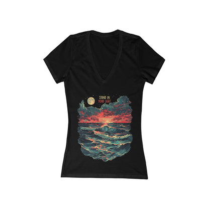 Stand In Your Light Women's Deep V-neck Tee