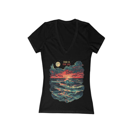 Stand In Your Light Women's Deep V-neck Tee