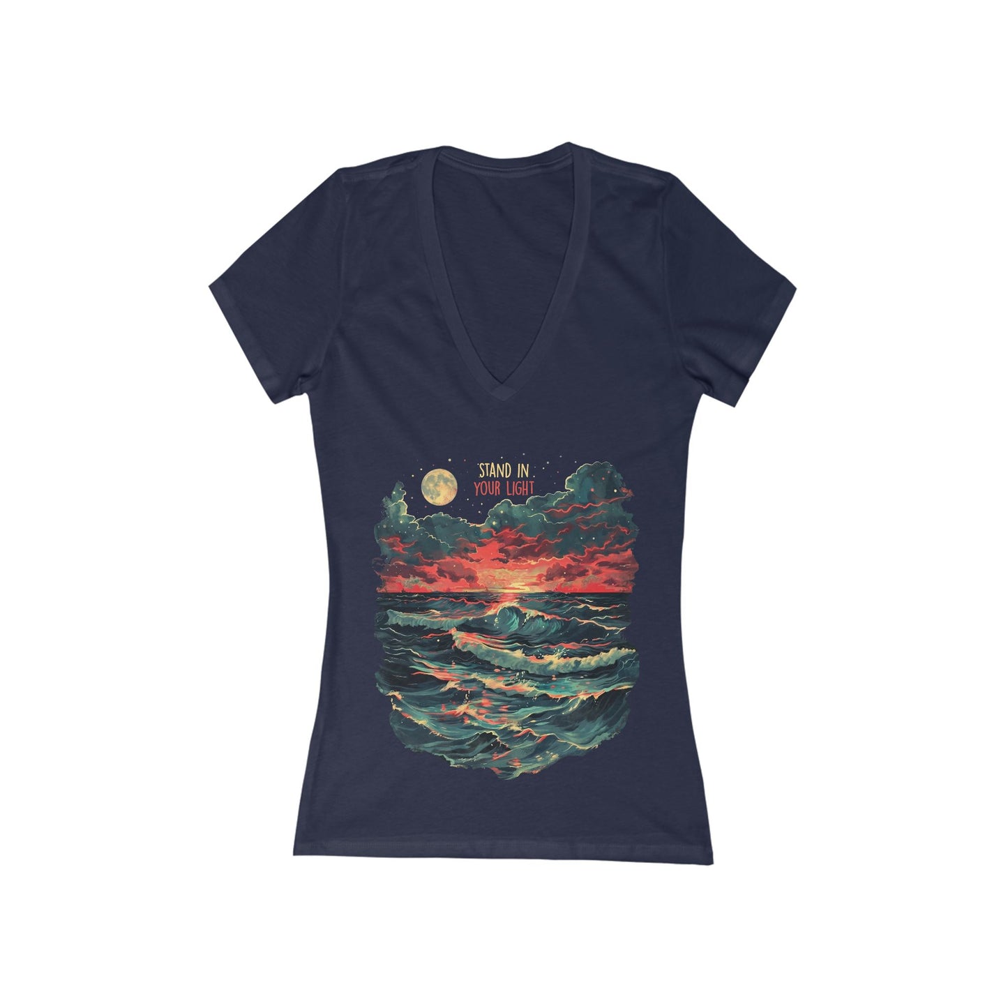 Stand In Your Light Women's Deep V-neck Tee