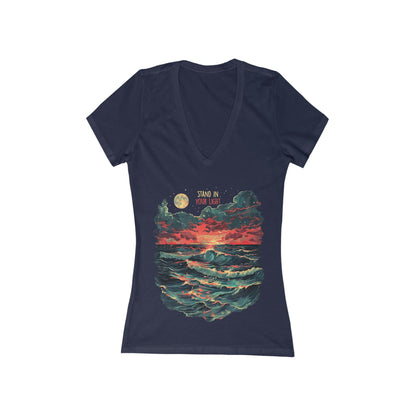Stand In Your Light Women's Deep V-neck Tee