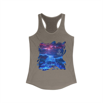250 Years of Freeday 1776-2026 Independence Day USA Women's Ideal Racerback Tank