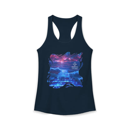 250 Years of Freeday 1776-2026 Independence Day USA Women's Ideal Racerback Tank