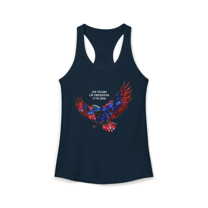 250 Years of Freeday 1776-2026 Independence Day USA Women's Ideal Racerback Tank