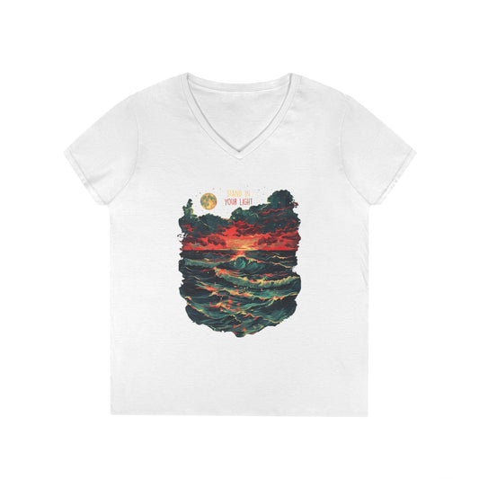 Stand In Your Light Women's V-Neck Tee