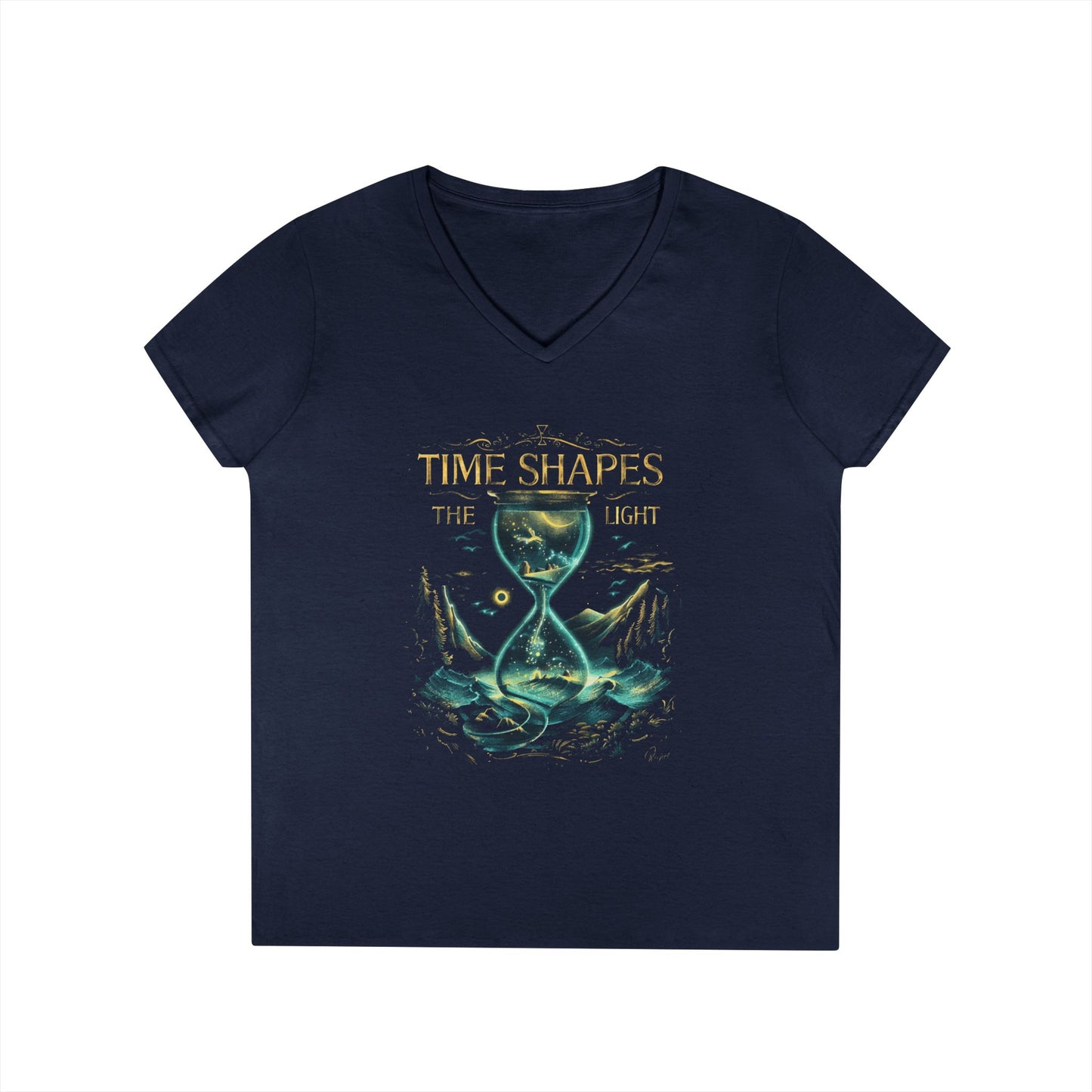 Time Shapes The Light Women's V-Neck Tee