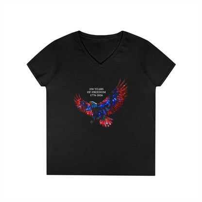 250 Years of Freedom 1776-2026 Independence Day USA Women's V-Neck Tee