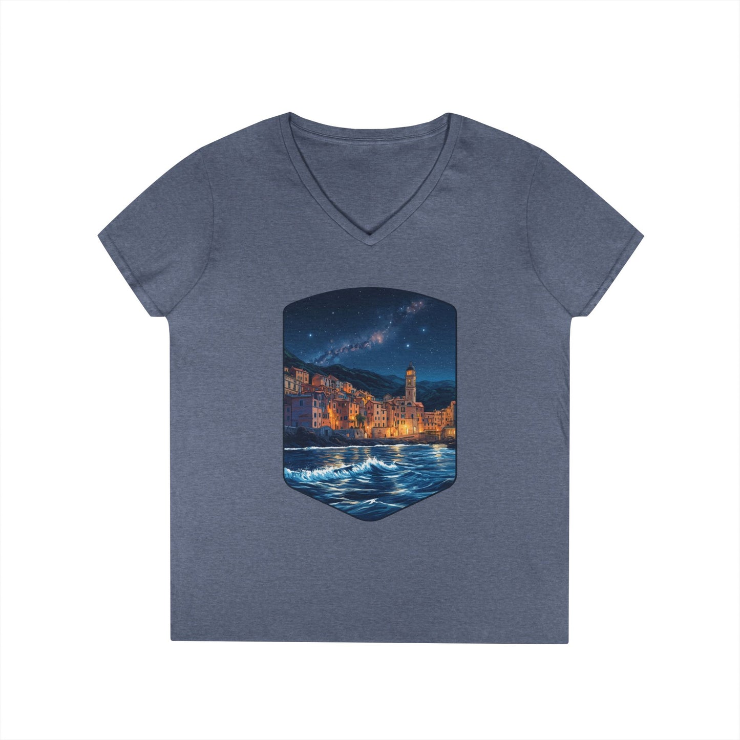 The Lightening City At The Coast Women's V-Neck Tee