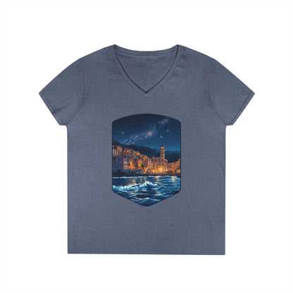 The Lightening City At The Coast Women's V-Neck Tee