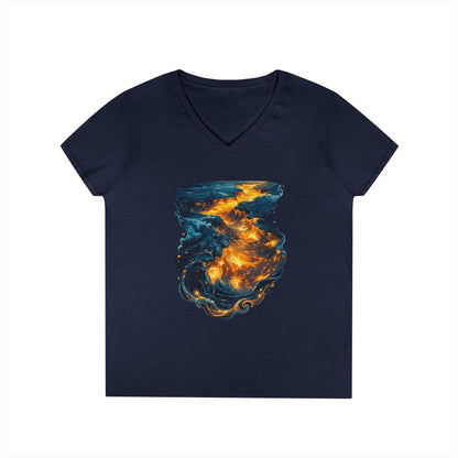 Lava Makes It Path Women's V-Neck Tee