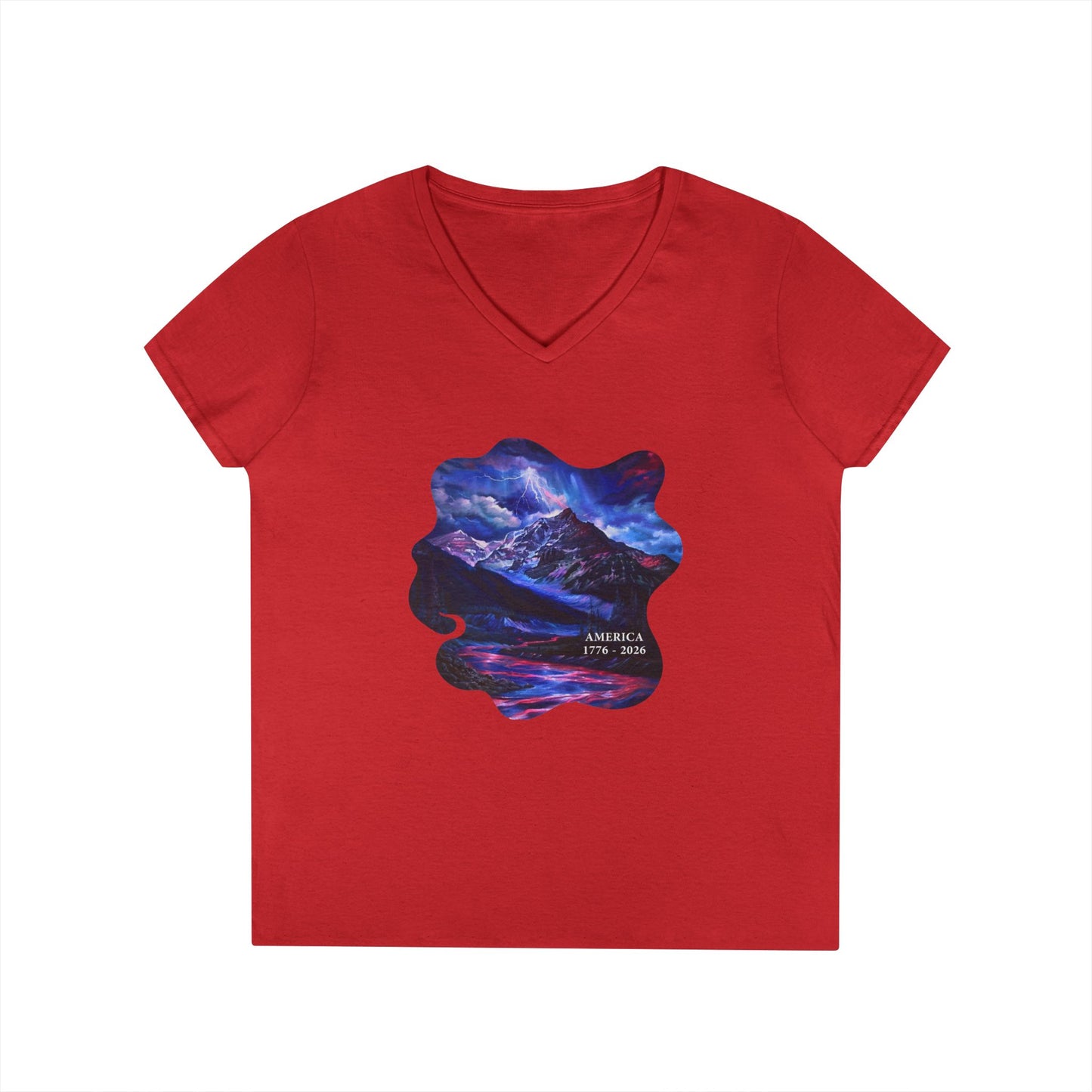 America 1776-2026 Independence Day USA Women's V-Neck Tee