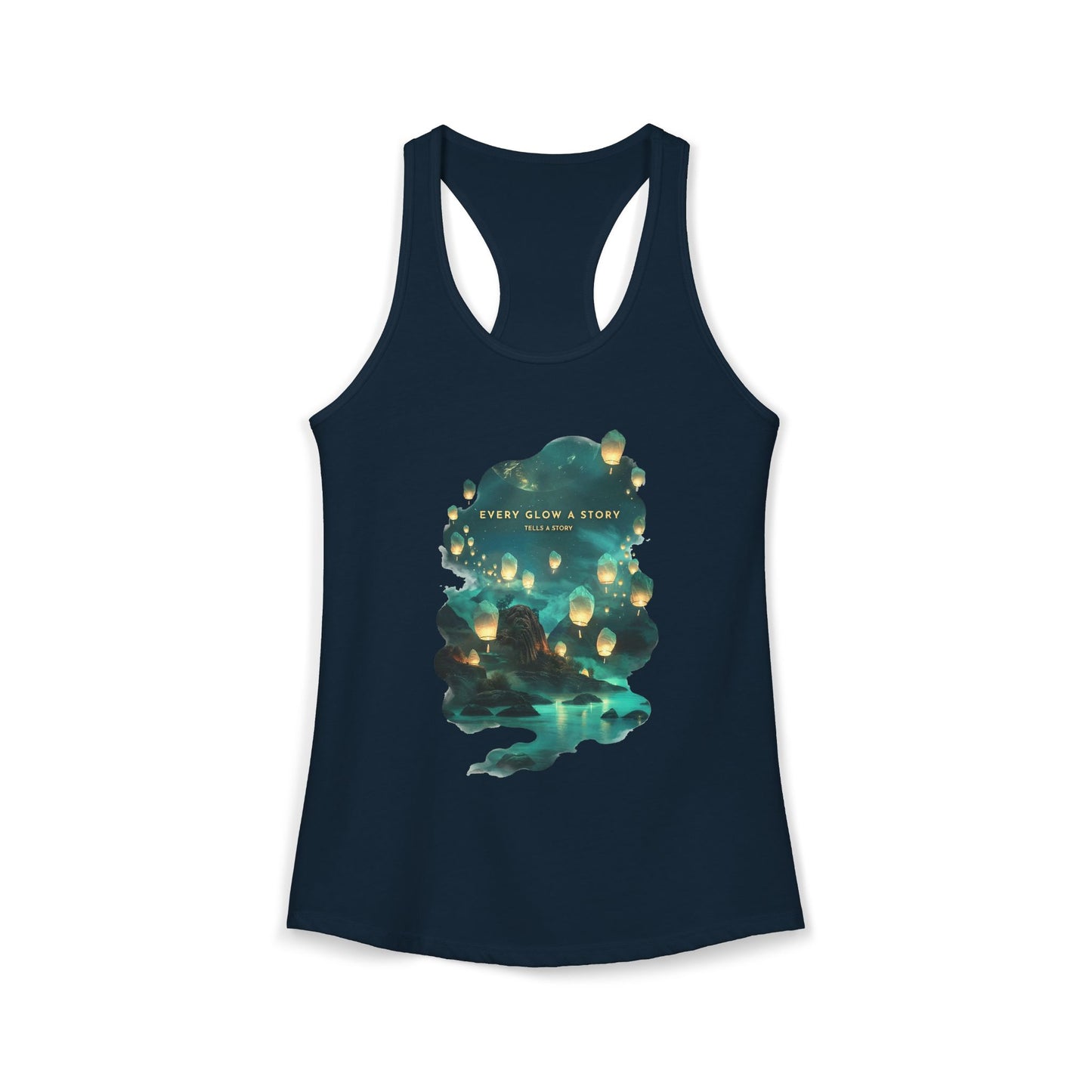 Every Glow a Story Tells a Story Women's Ideal Racerback Tank