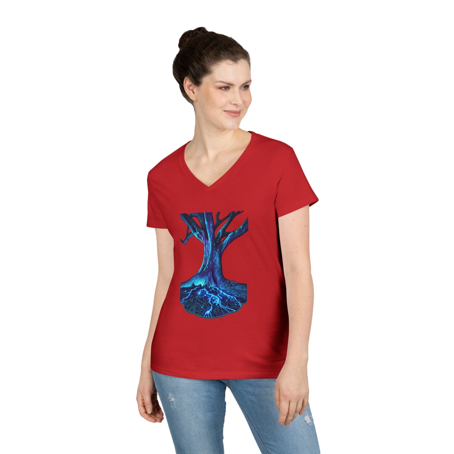 Light In The Tree Women's V-Neck Tee