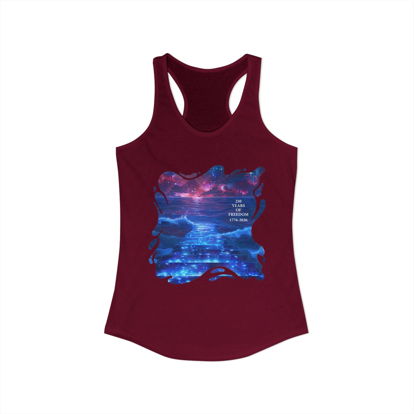 250 Years of Freeday 1776-2026 Independence Day USA Women's Ideal Racerback Tank