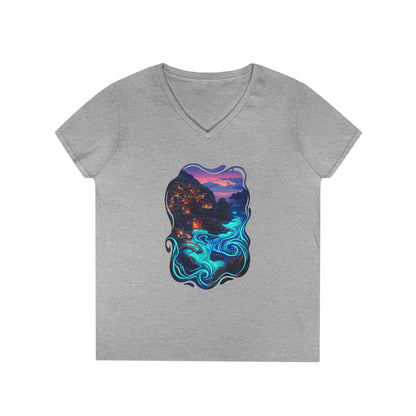 Light In The Sea Women's V-Neck Tee