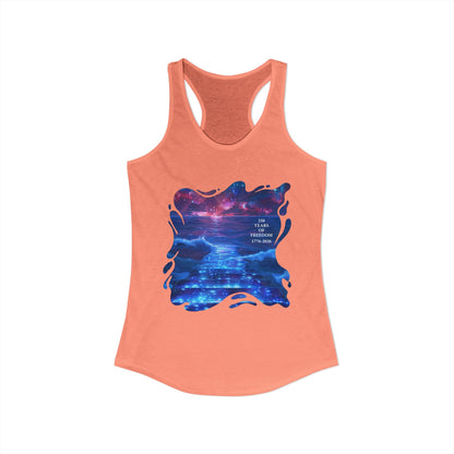 250 Years of Freeday 1776-2026 Independence Day USA Women's Ideal Racerback Tank