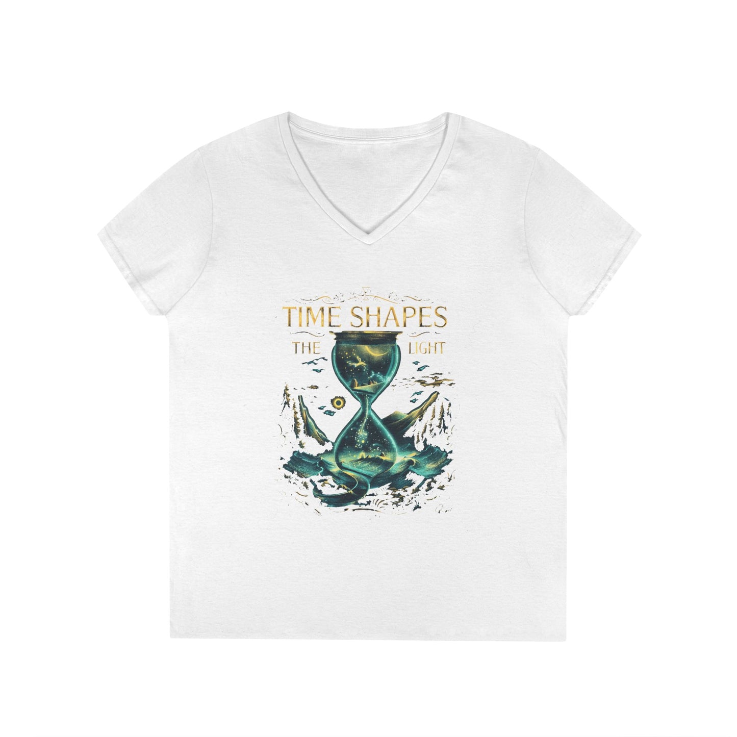 Time Shapes The Light Women's V-Neck Tee