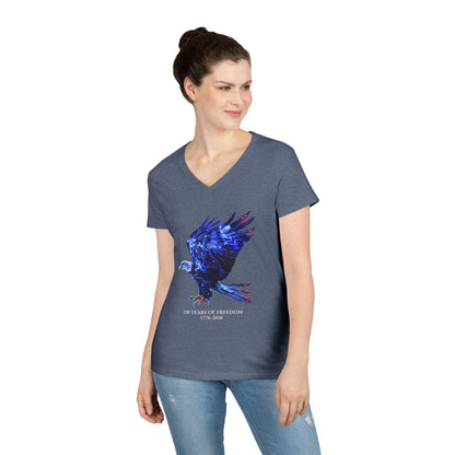 250 Years of Freedom 1776-2026 Independence Day USA Women's V-Neck Tee
