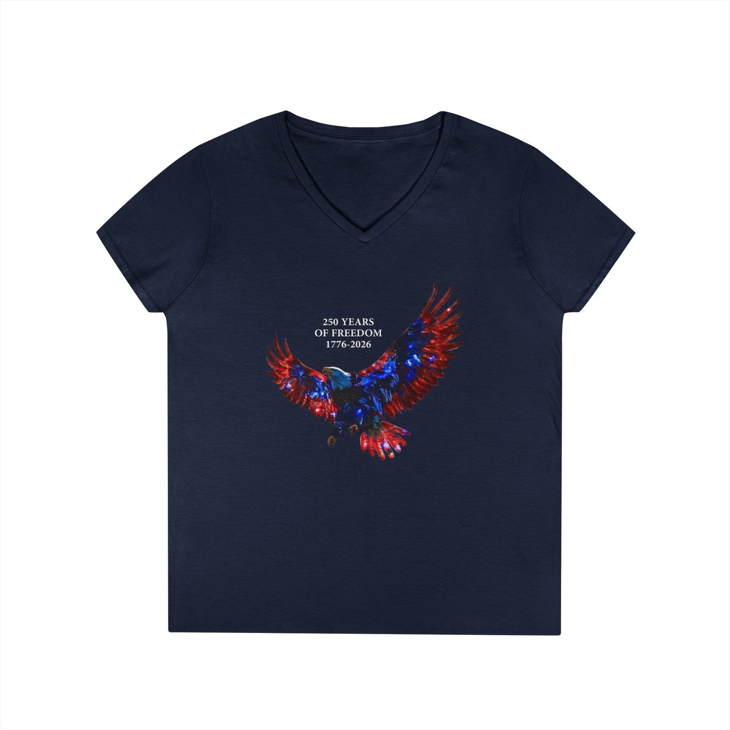 250 Years of Freedom 1776-2026 Independence Day USA Women's V-Neck Tee