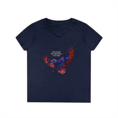 250 Years of Freedom 1776-2026 Independence Day USA Women's V-Neck Tee