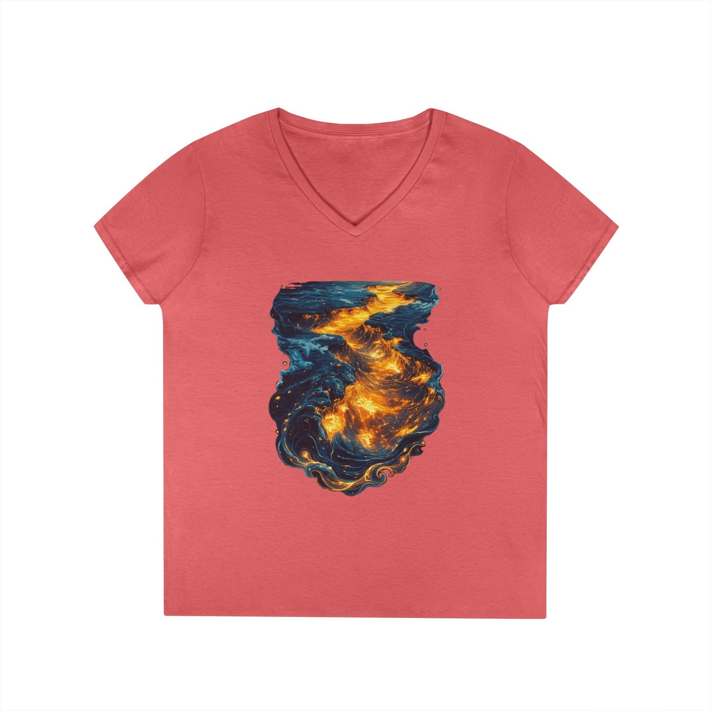 Lava Makes It Path Women's V-Neck Tee
