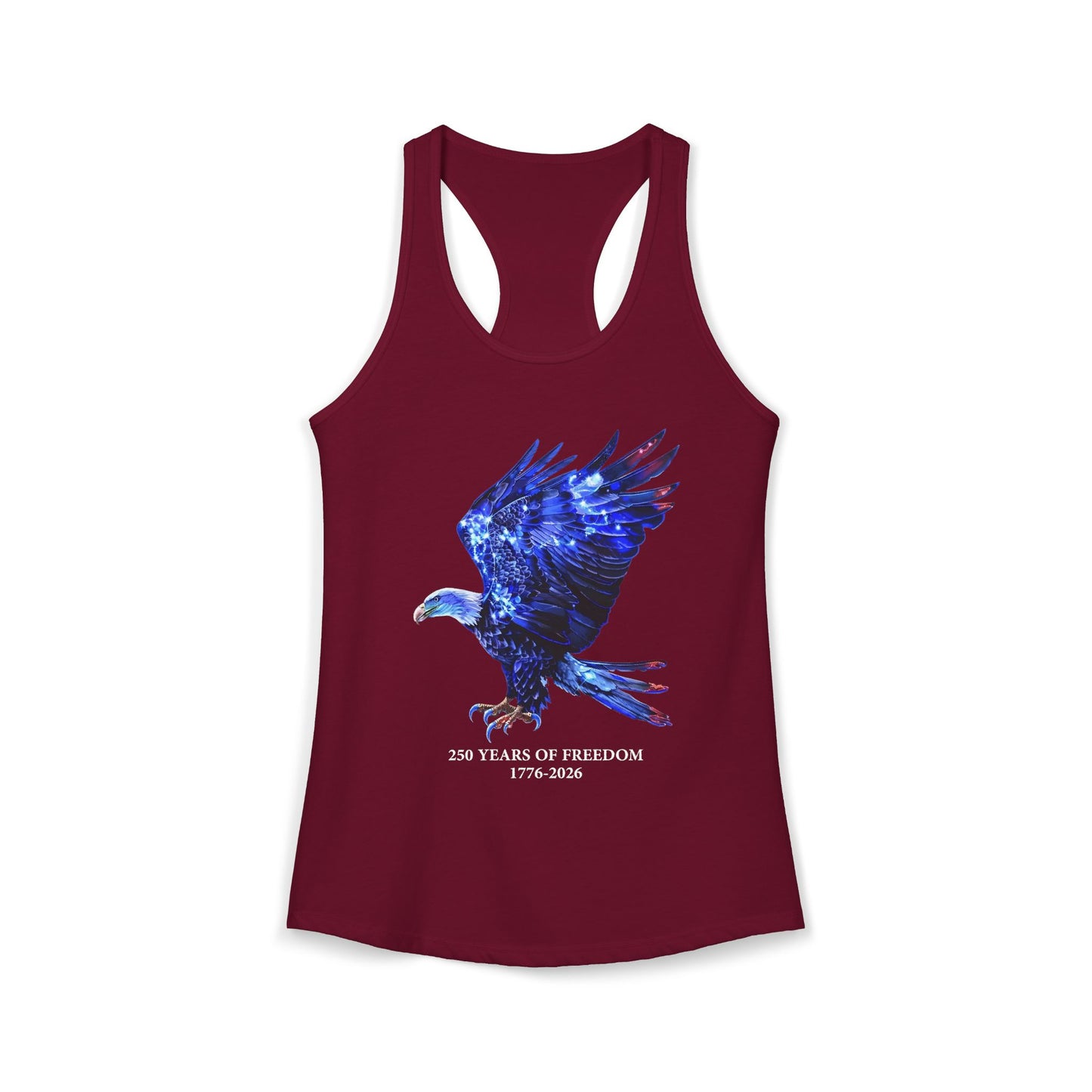 250 Years of Freedom 1776-2026 Independence Day USA Women's Ideal Racerback Tank