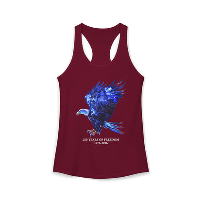 250 Years of Freedom 1776-2026 Independence Day USA Women's Ideal Racerback Tank