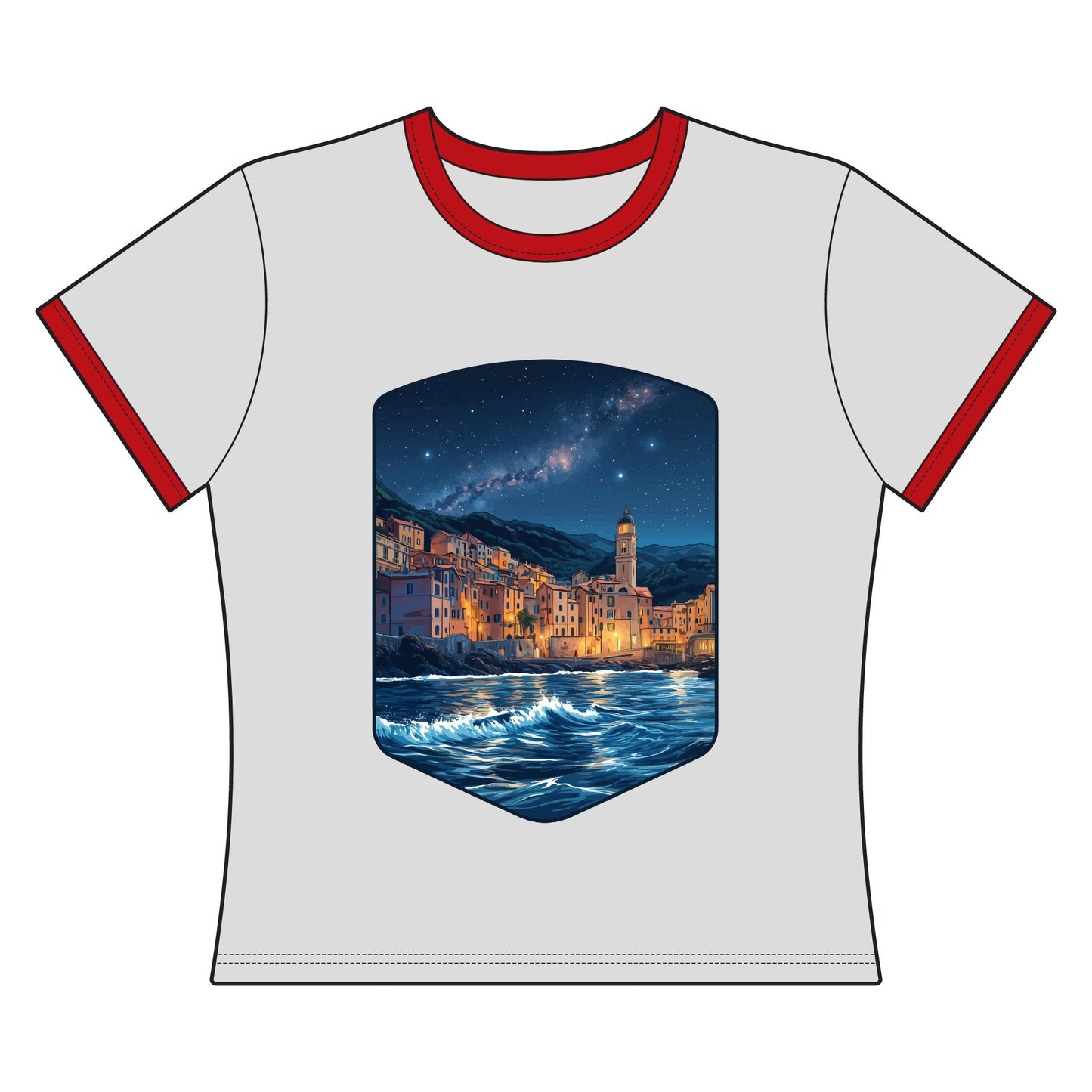 The Lightening City At The Coast Women's Ringer Tee