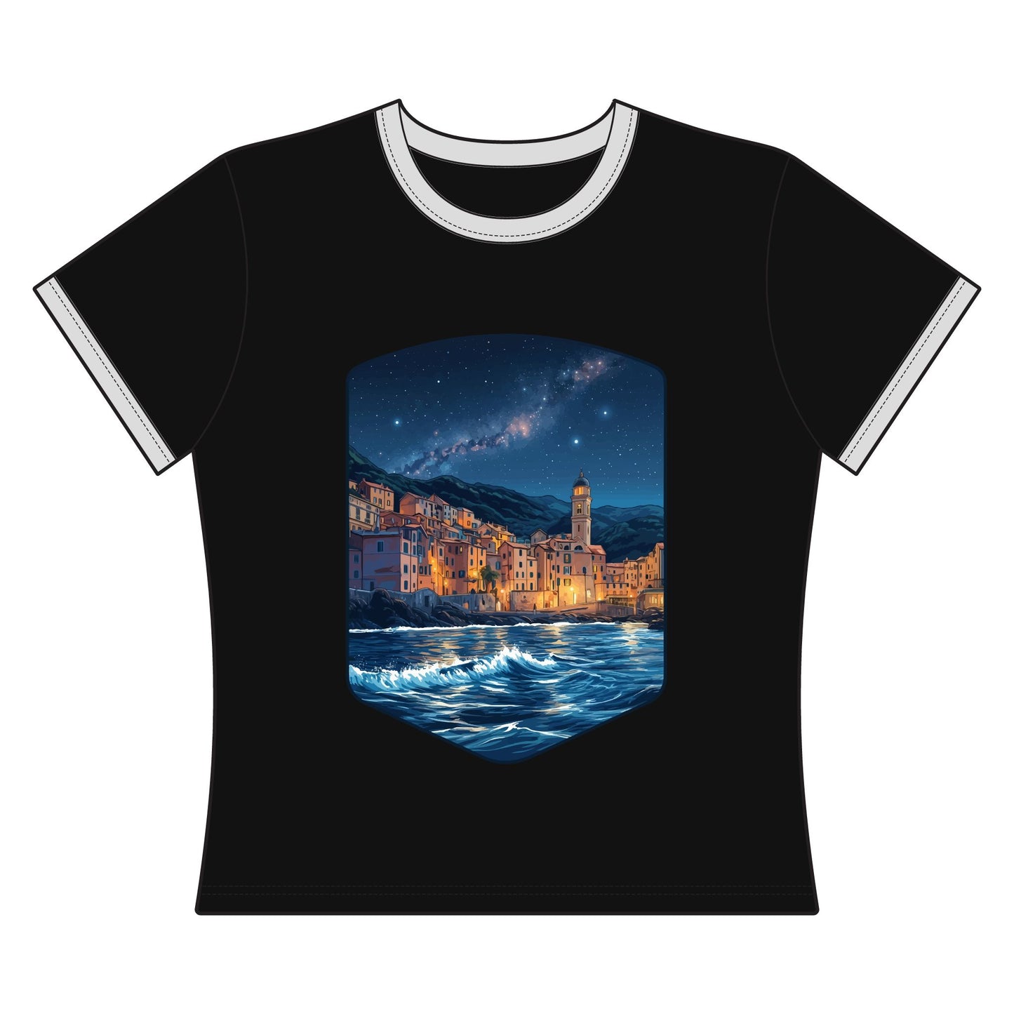 The Lightening City At The Coast Women's Ringer Tee
