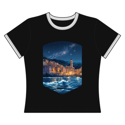 The Lightening City At The Coast Women's Ringer Tee