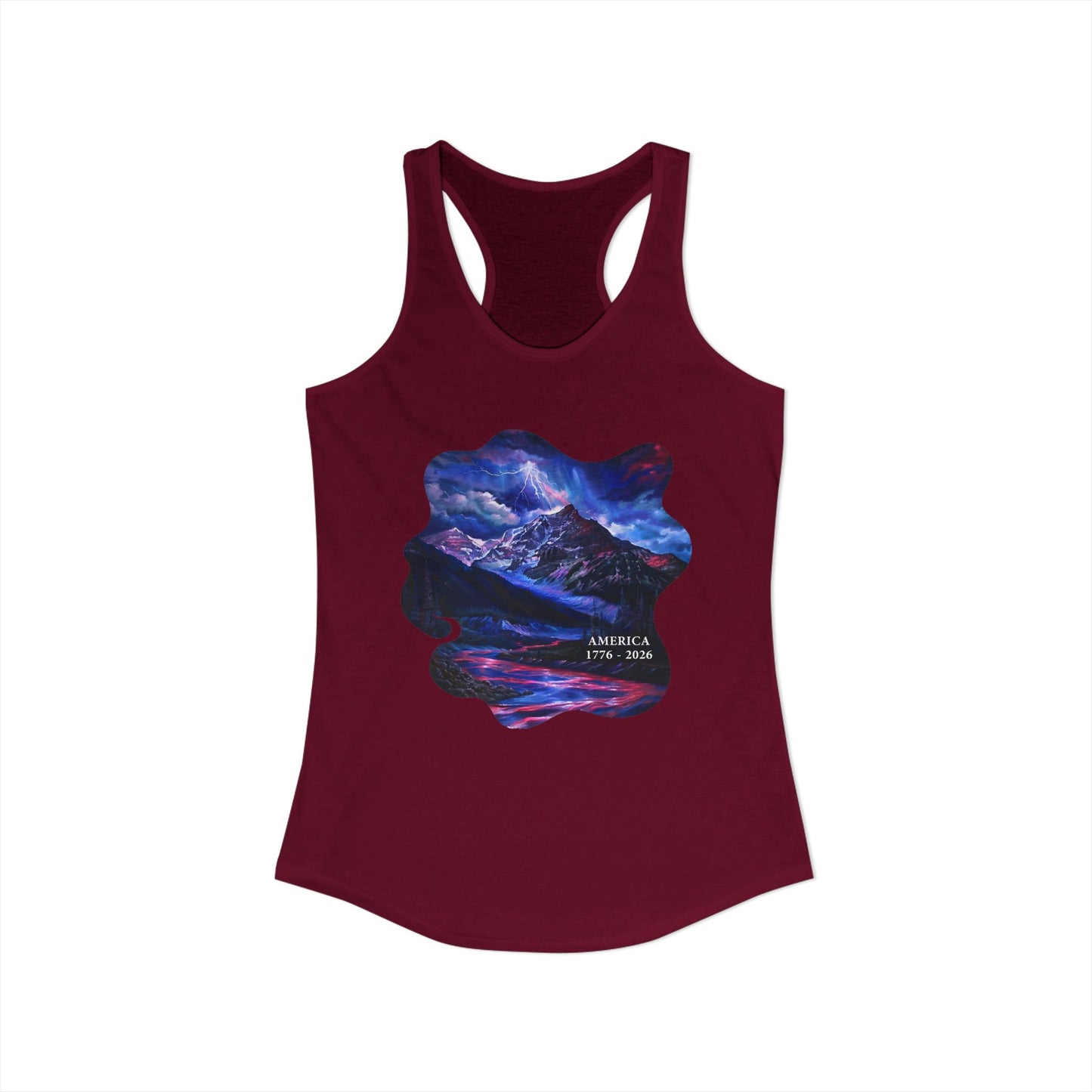 America 1776-2026 Independence Day USA Women's Ideal Racerback Tank