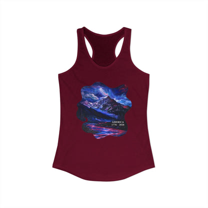 America 1776-2026 Independence Day USA Women's Ideal Racerback Tank