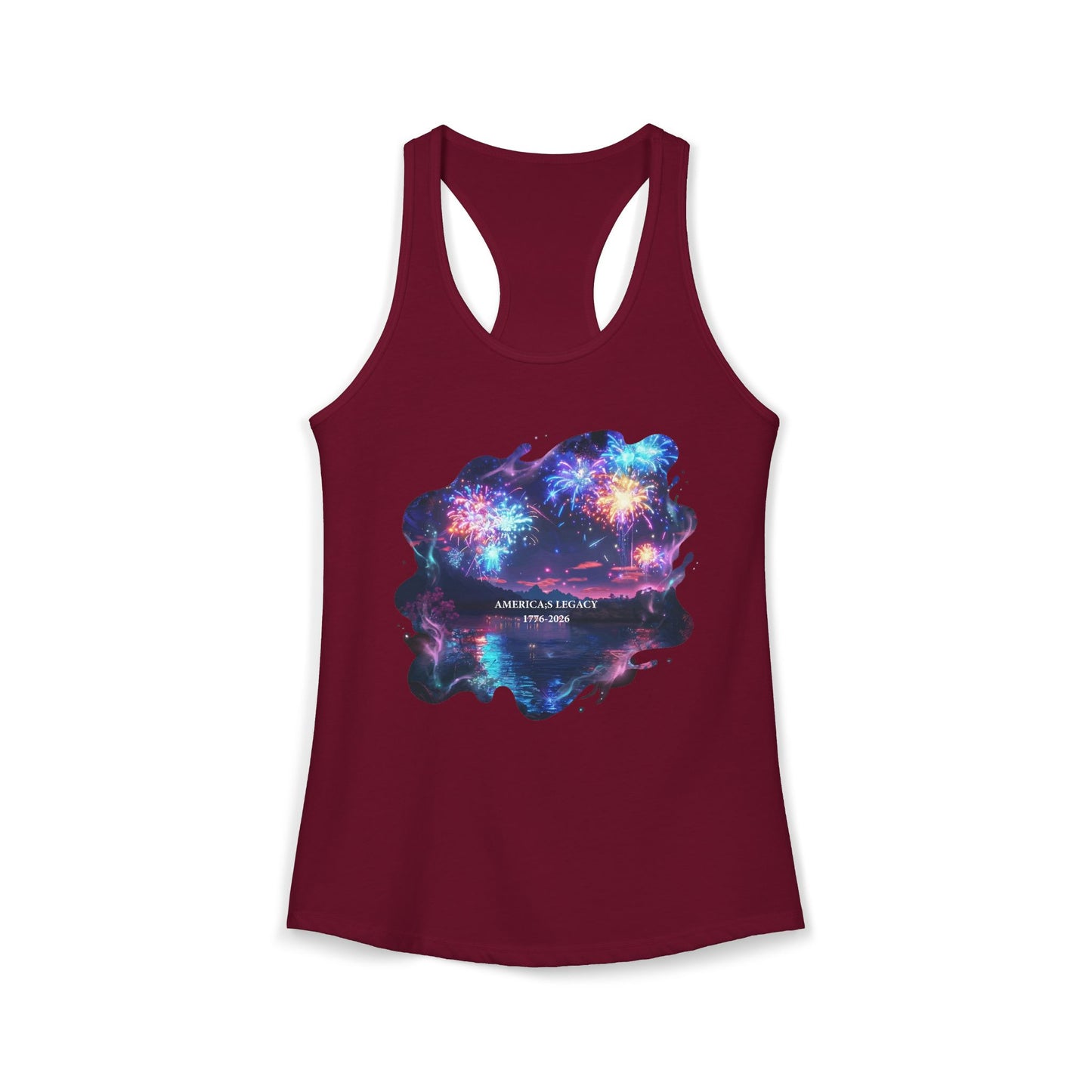 250 Years of Freeday 1776-2026 Independence Day USA Women's Ideal Racerback Tank