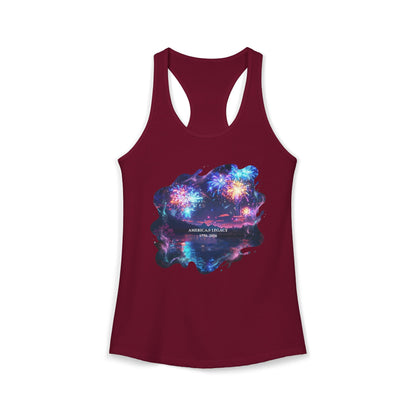 250 Years of Freeday 1776-2026 Independence Day USA Women's Ideal Racerback Tank