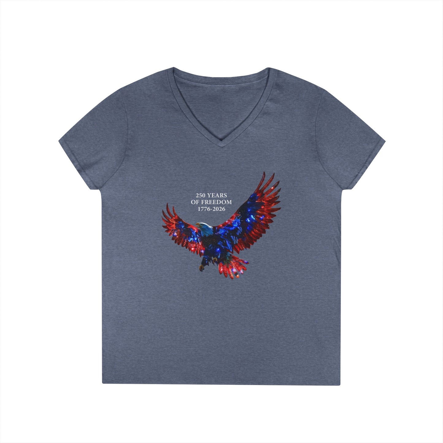 250 Years of Freedom 1776-2026 Independence Day USA Women's V-Neck Tee