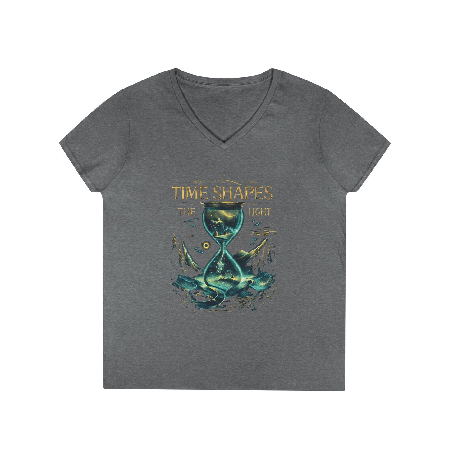 Time Shapes The Light Women's V-Neck Tee