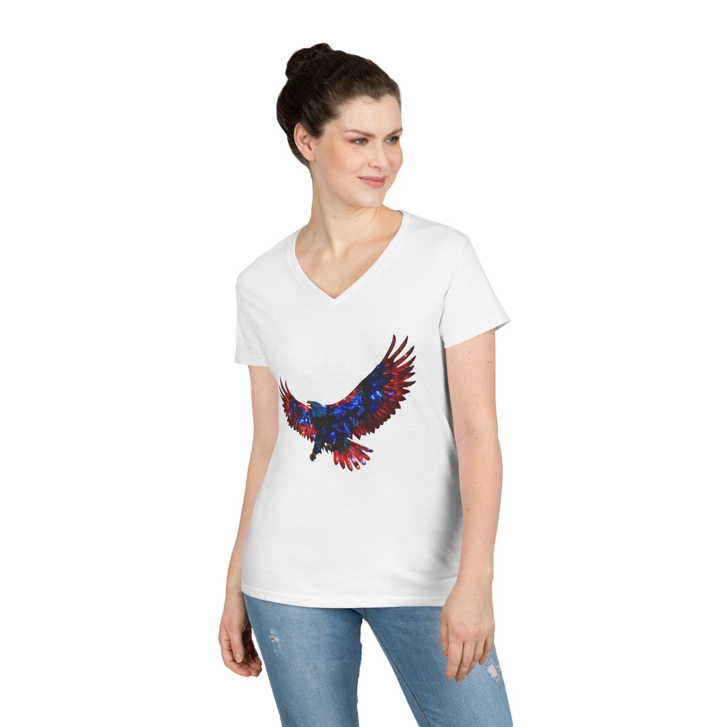 250 Years of Freedom 1776-2026 Independence Day USA Women's V-Neck Tee