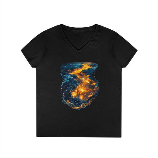 Lava Makes It Path Women's V-Neck Tee