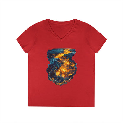 Lava Makes It Path Women's V-Neck Tee