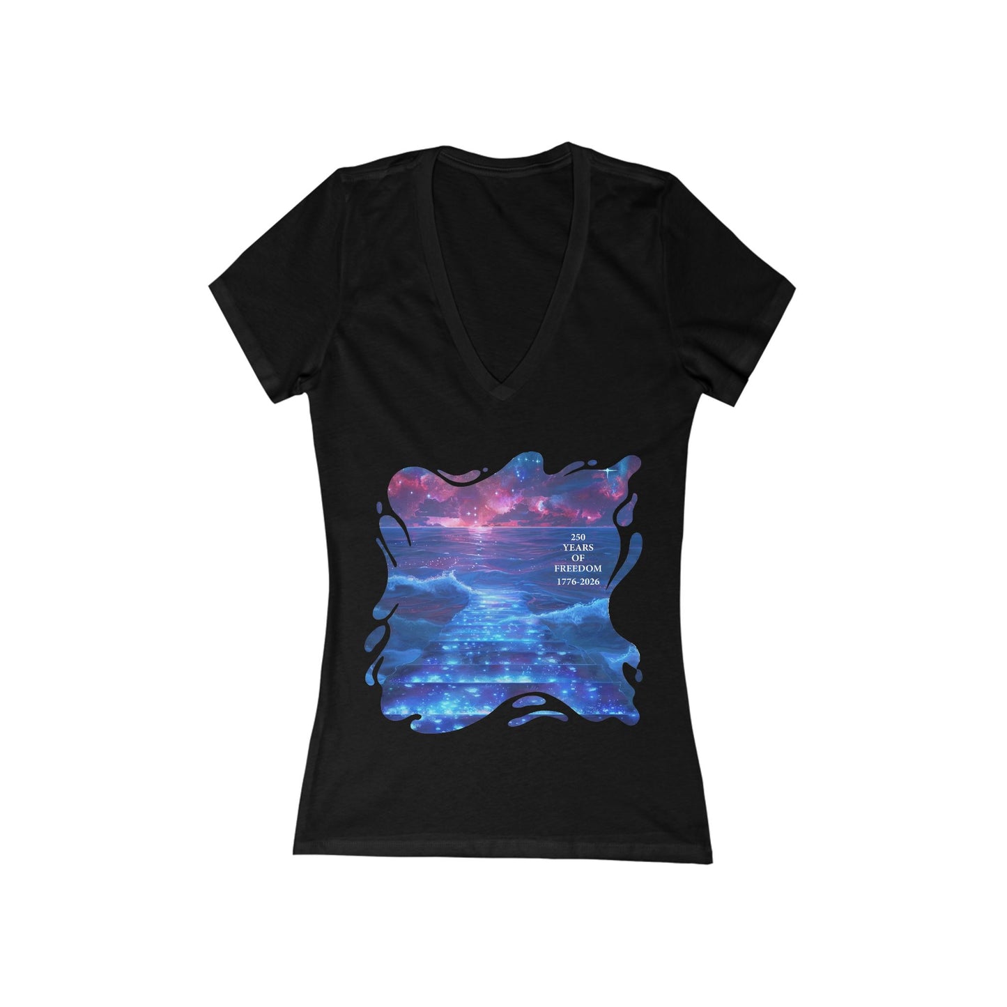 250 Years of Freedom Independence Day USA  Women's Deep V-neck Tee