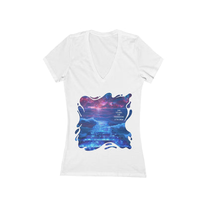 250 Years of Freedom Independence Day USA  Women's Deep V-neck Tee