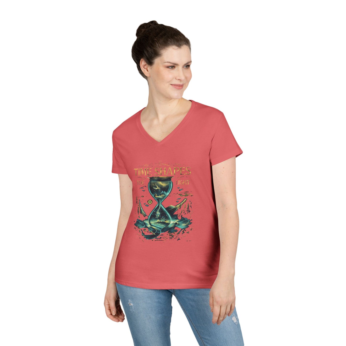 Time Shapes The Light Women's V-Neck Tee