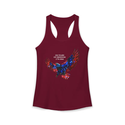 250 Years of Freeday 1776-2026 Independence Day USA Women's Ideal Racerback Tank
