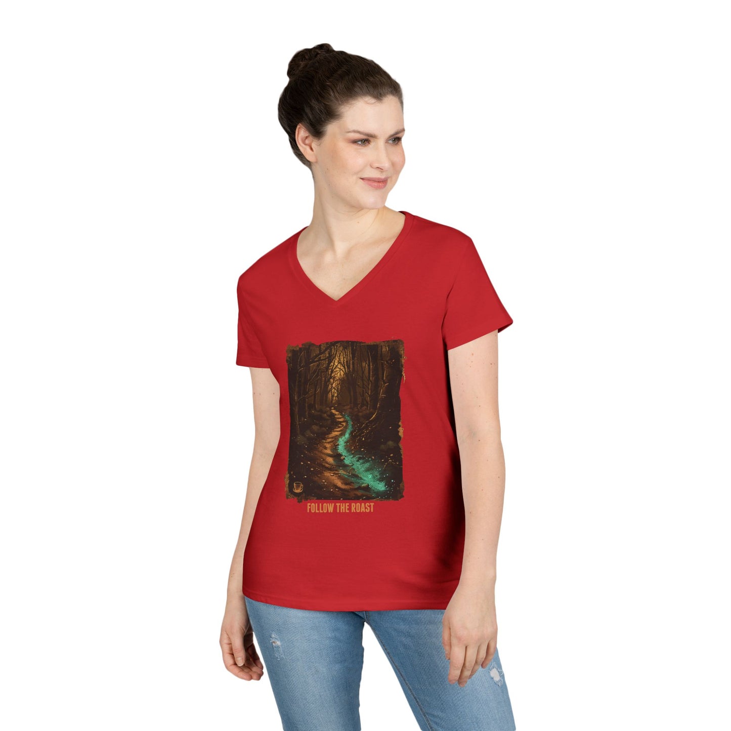 Follow The Roast Women's V-Neck Tee