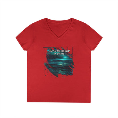 Light is The Language of Dreams Women's V-Neck Tee