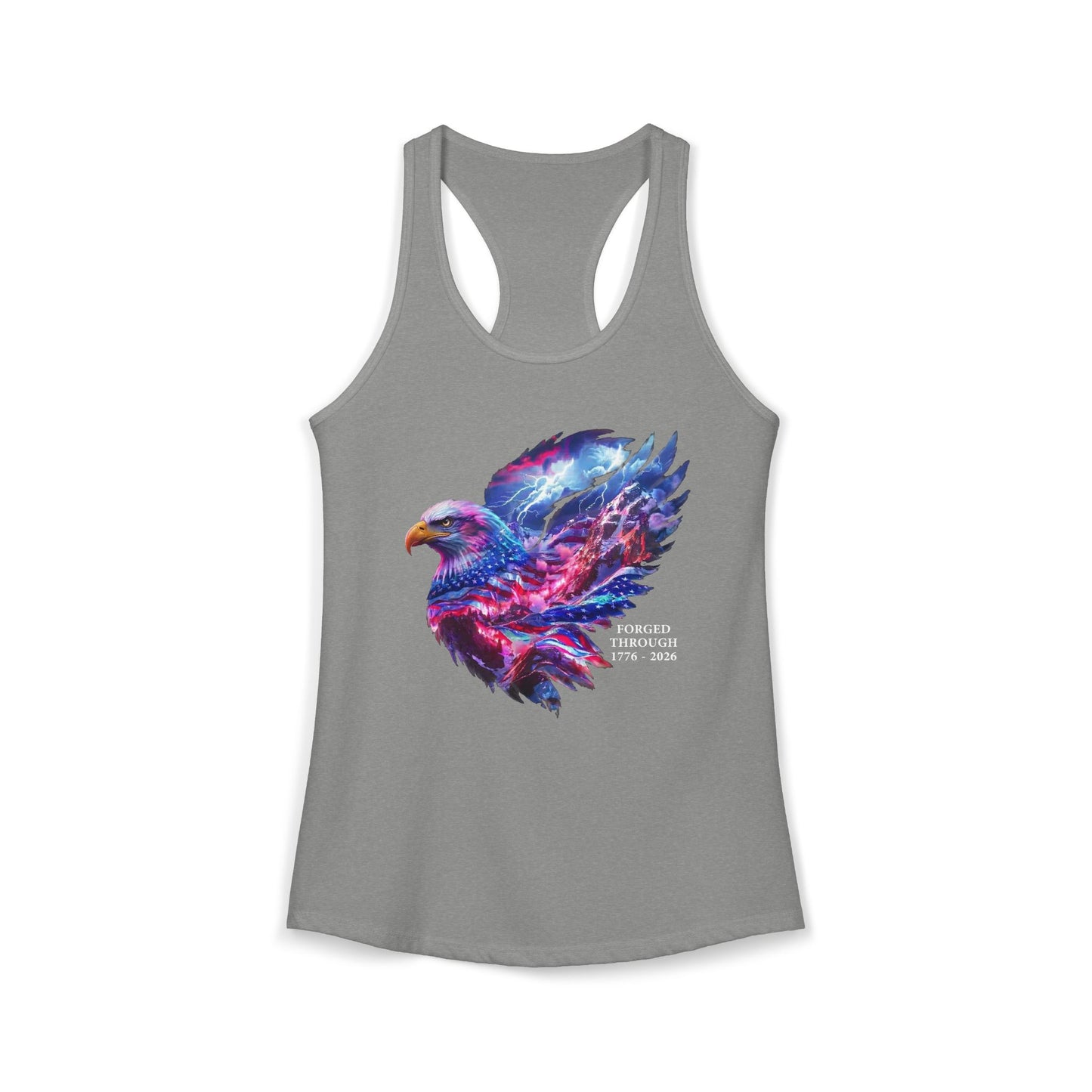 Forged Through 1776-2026 Independence Day USA Women's Ideal Racerback Tank
